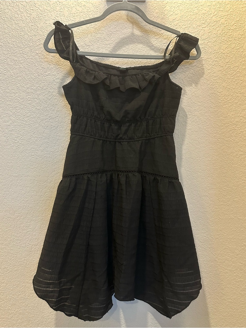 Black Ruffle Shoulder Dress